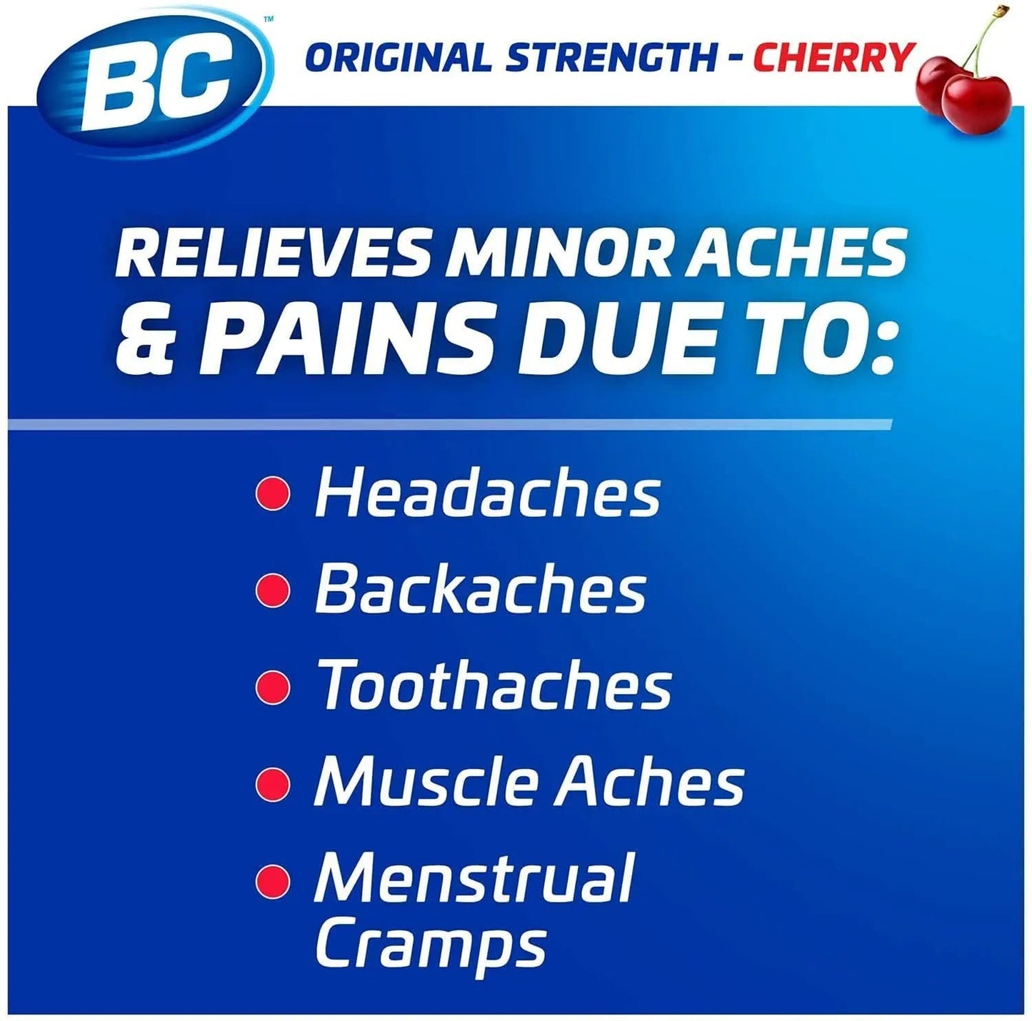 BC Powder Pain Reliever, Cherry Flavor Aspirin Dissolve Packs, 24 Count Powder Packets (6 Pack) - dailyvitalstore