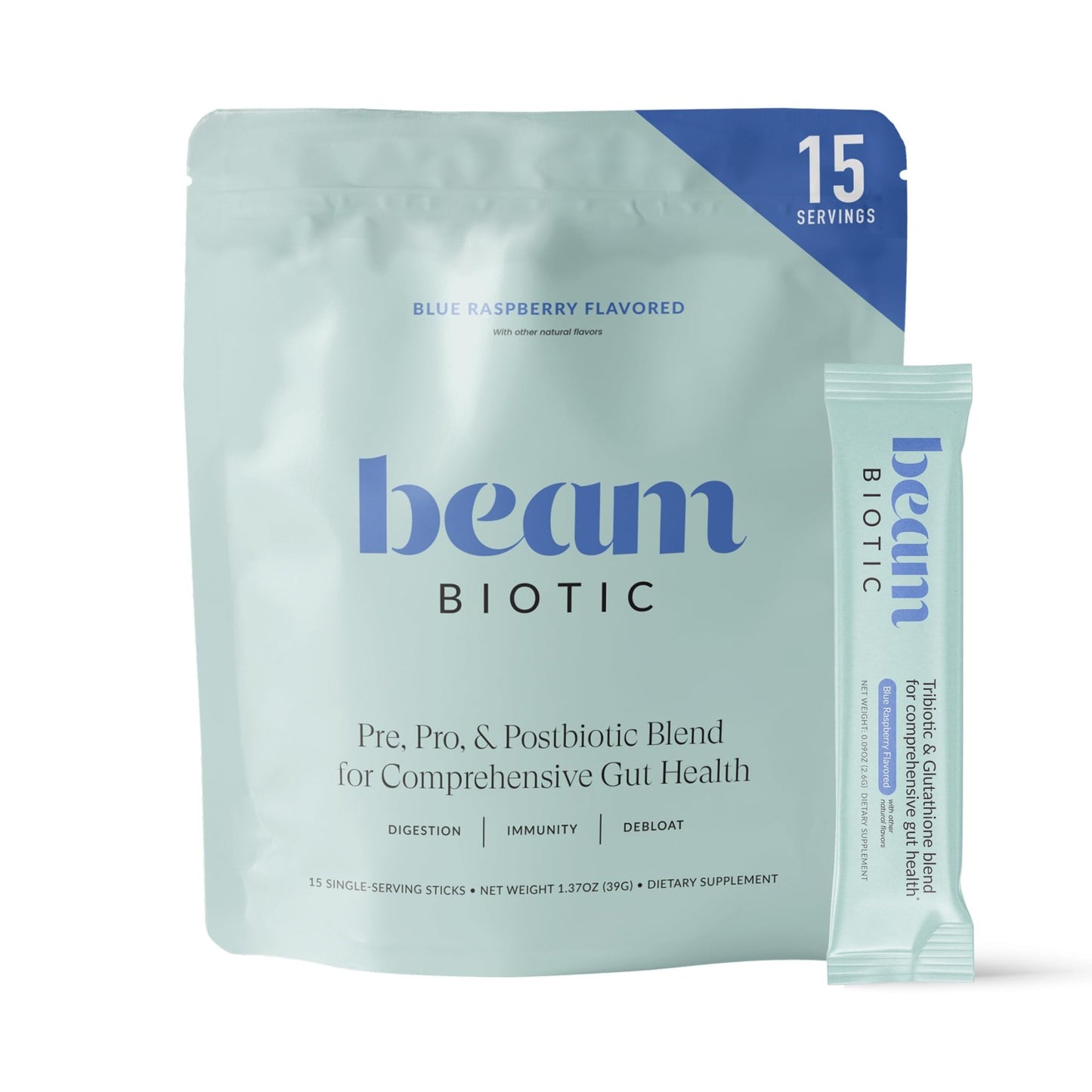 Beam Biotic Probiotics for Women – Gut Health & Digestive Health Powder with Pre, Pro & Postbiotics + Glutathione, Daily Probiotic Drink for Bloating Relief & Gut Balance - dailyvitalstore