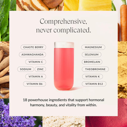 Beam Glow, Hormone Balance for Women, Strawberry Kiwi and Raspberry Bundle, Thyroid Support for Women, Natural Hormone Support Powder with Selenium and Bromelain, PMS Relief, Energy, Hair, Skin Health - dailyvitalstore