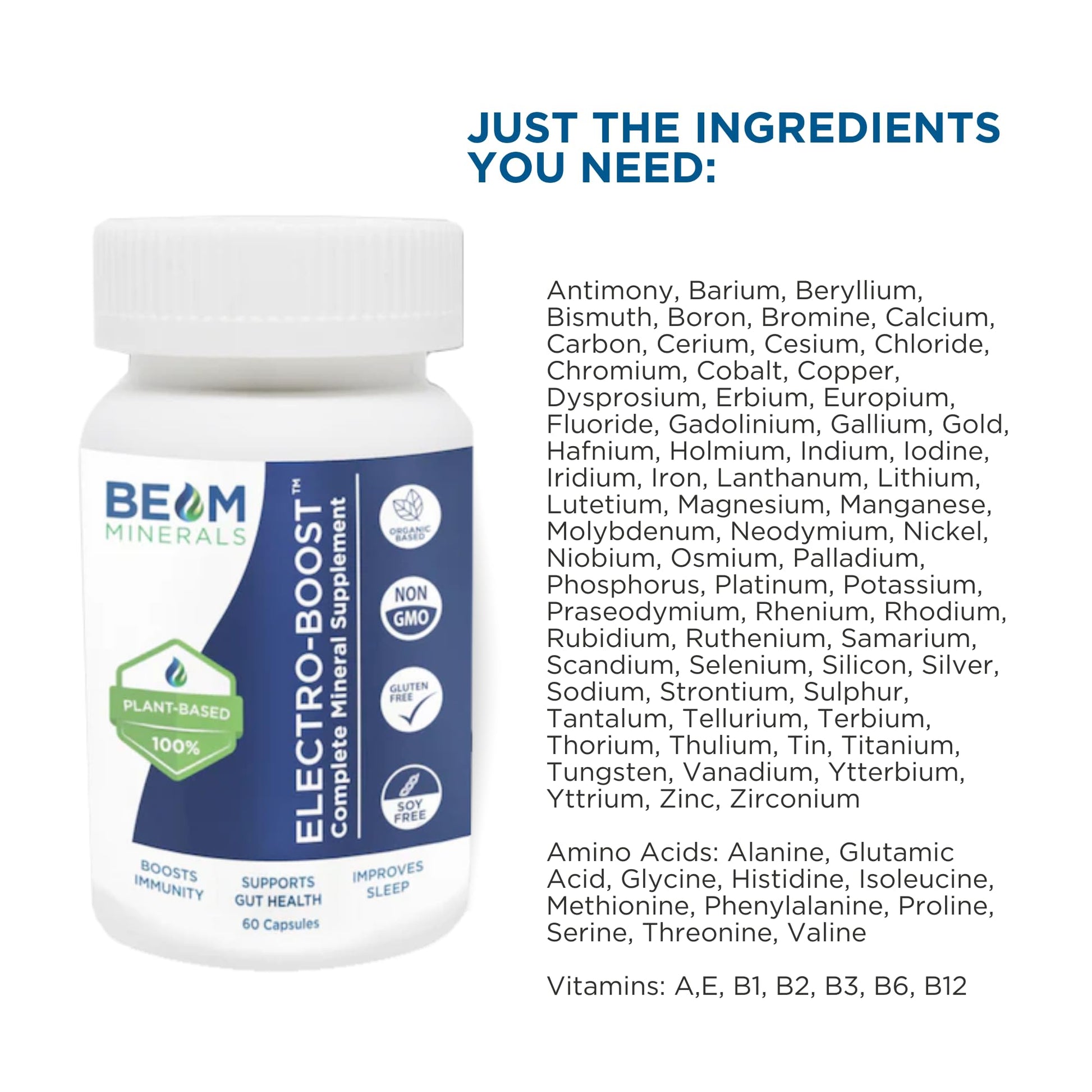 Beam Minerals Complete Multi-Mineral Capsules | Electro-Boost Plant-Based Electrolytes and Micronutrients for Men and Women | Help to Boost Immunity, Support Gut Health - dailyvitalstore