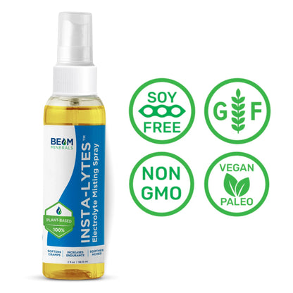 BEAM MINERALS Insta-Lytes | How to Stop Leg Cramps Immediately Electrolyte Misting Spray | Fulvic Acid Trace Minerals | Fast Micronutrients Supplements | 2 fl Oz - dailyvitalstore