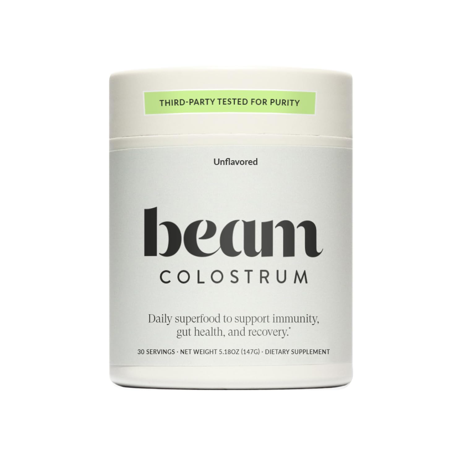 BEAM Unflavored Colostrum Powder I Grass-Fed Pure Whole Bovine Colostrum for Gut Health, Bloating & Immune Support I Non-GMO Recovery Supplement - dailyvitalstore