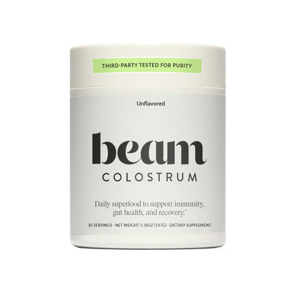 BEAM Unflavored Colostrum Powder I Grass-Fed Pure Whole Bovine Colostrum for Gut Health, Bloating & Immune Support I Non-GMO Recovery Supplement - dailyvitalstore