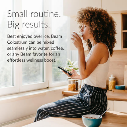 BEAM Unflavored Colostrum Powder I Grass-Fed Pure Whole Bovine Colostrum for Gut Health, Bloating & Immune Support I Non-GMO Recovery Supplement - dailyvitalstore