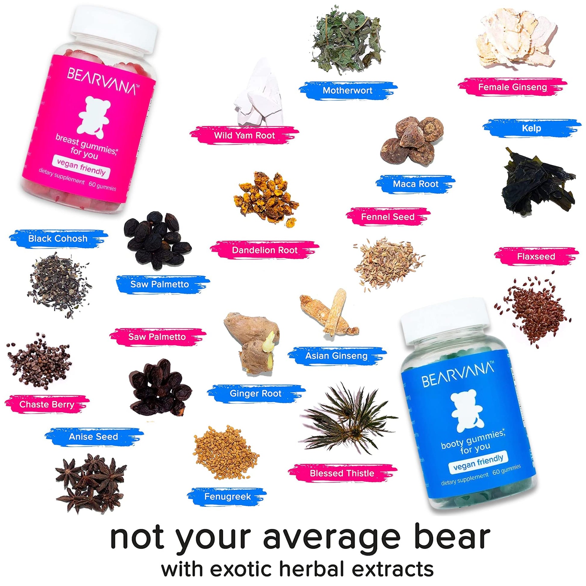 BEARVANA Top & Peach Support Combo Pack Multivitamin Gummies for Women | Includes Herbal Extracts & Essential Vitamins - dailyvitalstore