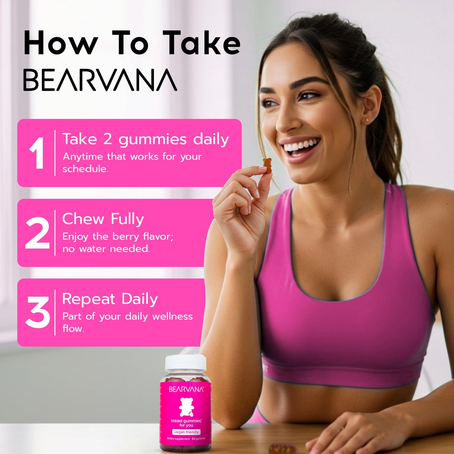 BEARVANA Top Support Women’s Multivitamin Gummies | Herbal & Vitamin Gummy Supplement for Daily Wellness | Berry Flavor | 60 Gummies - dailyvitalstore
