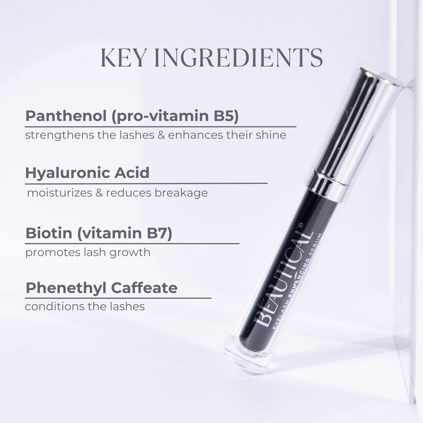 BEAUTICAL Eyelash Serum – Lash Enhancing & Conditioning Formula with Botanical Ingredients for the Appearance of Fuller, Shinier & Healthier-Looking Lashes – Nourishing Lash Care, 3ml - dailyvitalstore