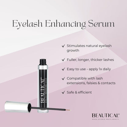 BEAUTICAL Eyelash Serum – Lash Enhancing & Conditioning Formula with Botanical Ingredients for the Appearance of Fuller, Shinier & Healthier-Looking Lashes – Nourishing Lash Care, 3ml - dailyvitalstore
