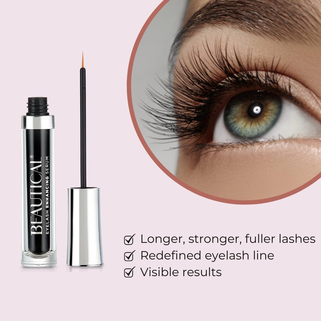 BEAUTICAL Eyelash Serum – Lash Enhancing & Conditioning Formula with Botanical Ingredients for the Appearance of Fuller, Shinier & Healthier-Looking Lashes – Nourishing Lash Care, 3ml - dailyvitalstore