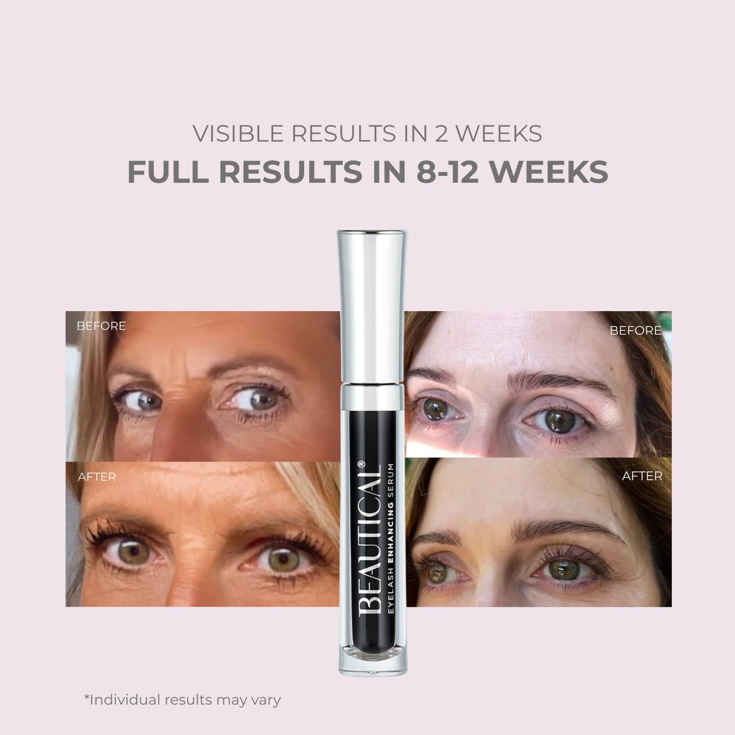 BEAUTICAL Eyelash Serum – Lash Enhancing & Conditioning Formula with Botanical Ingredients for the Appearance of Fuller, Shinier & Healthier-Looking Lashes – Nourishing Lash Care, 3ml - dailyvitalstore