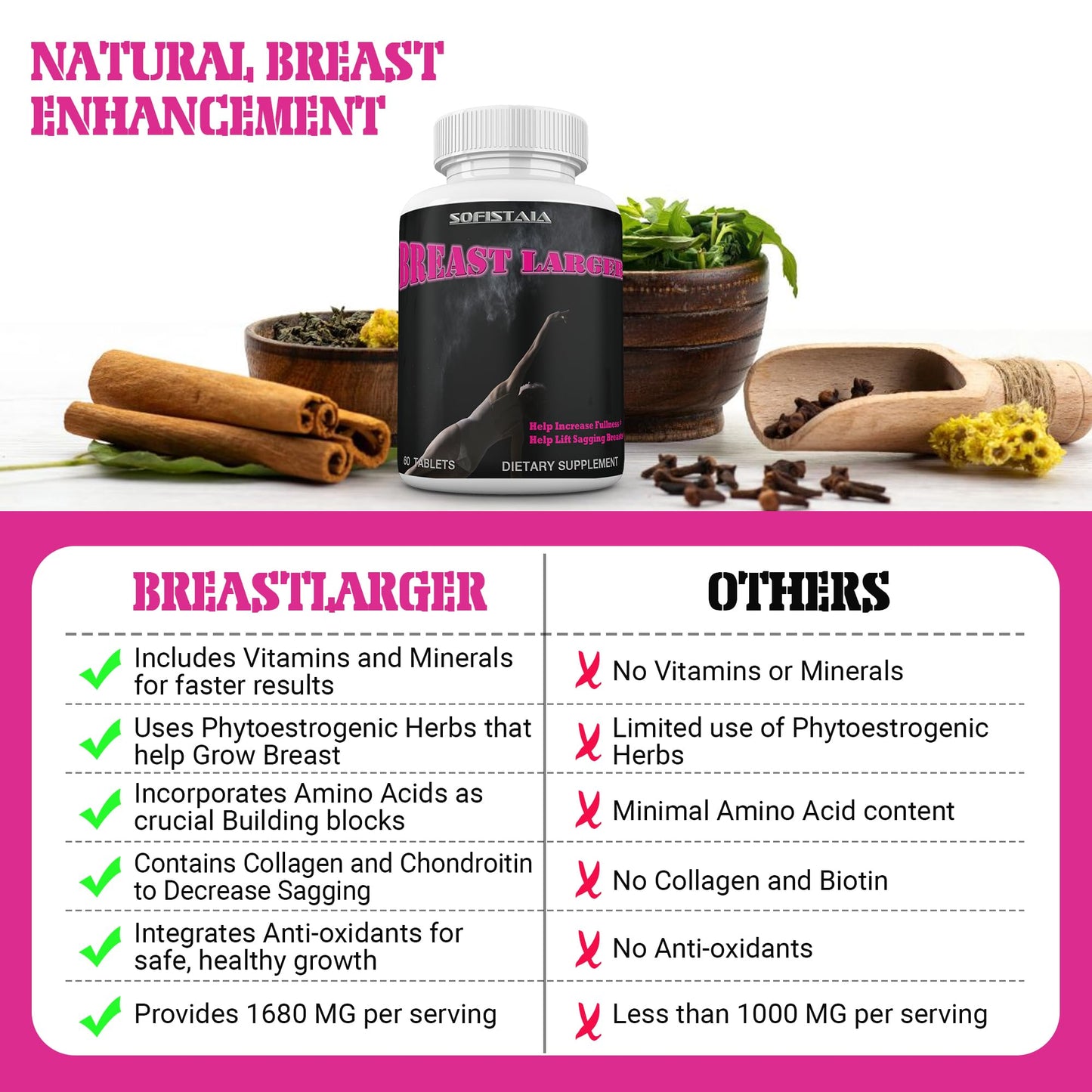 BEAUTIFYEM Breast Larger Breast Enhancement Formula with Natural Ingredients for Bigger Breast Growth and Firmness Pills - dailyvitalstore