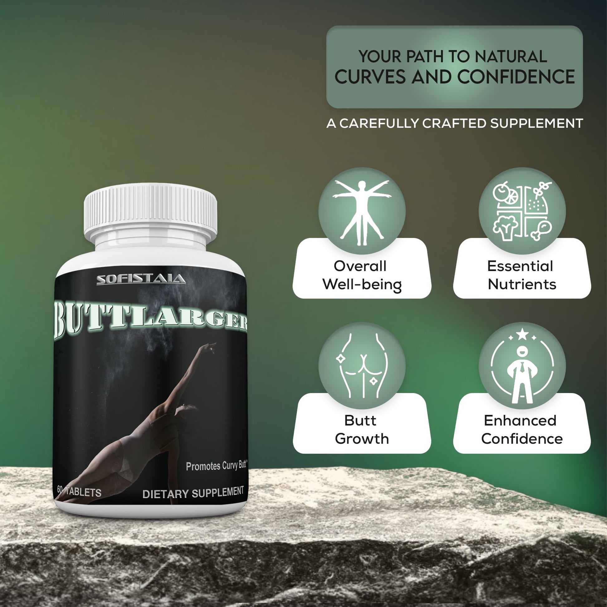 BEAUTIFYEM Sofistaia BUTTLARGER Natural Enhancement Supplement, 60 Tablets, Essential Nutrients for Curves and Confidence - dailyvitalstore