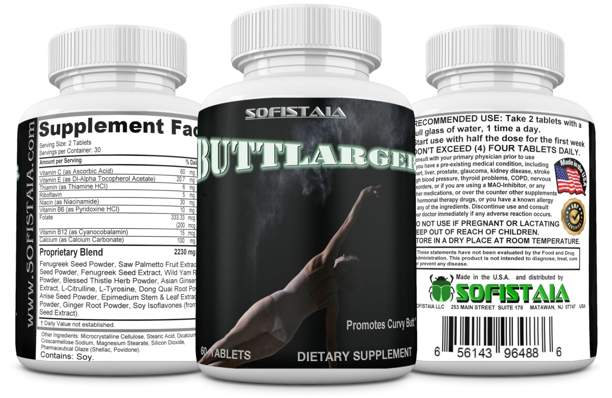 BEAUTIFYEM Sofistaia BUTTLARGER Natural Enhancement Supplement, 60 Tablets, Essential Nutrients for Curves and Confidence - dailyvitalstore