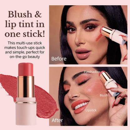 BeautiHome Blush Stick for Cheeks & Lips Multistick Cream Blush- Easy to Apply & Blend- Infused with Nourishing Ingredients for your Skin Compact Travel Size Makeup (Misty Rose, Small) - dailyvitalstore