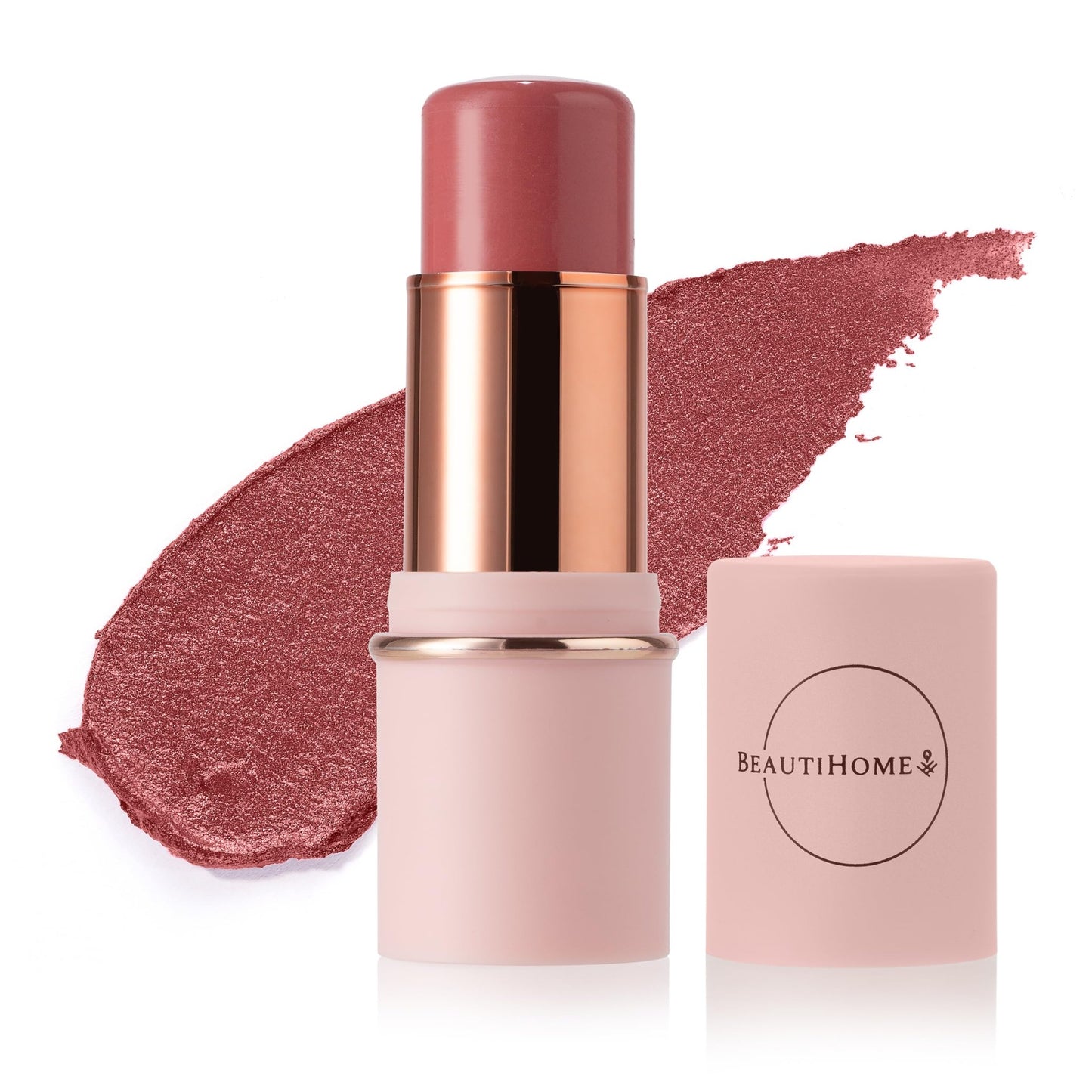 BeautiHome Blush Stick for Cheeks & Lips Multistick Cream Blush- Easy to Apply & Blend- Infused with Nourishing Ingredients for your Skin Compact Travel Size Makeup (Misty Rose, Small) - dailyvitalstore