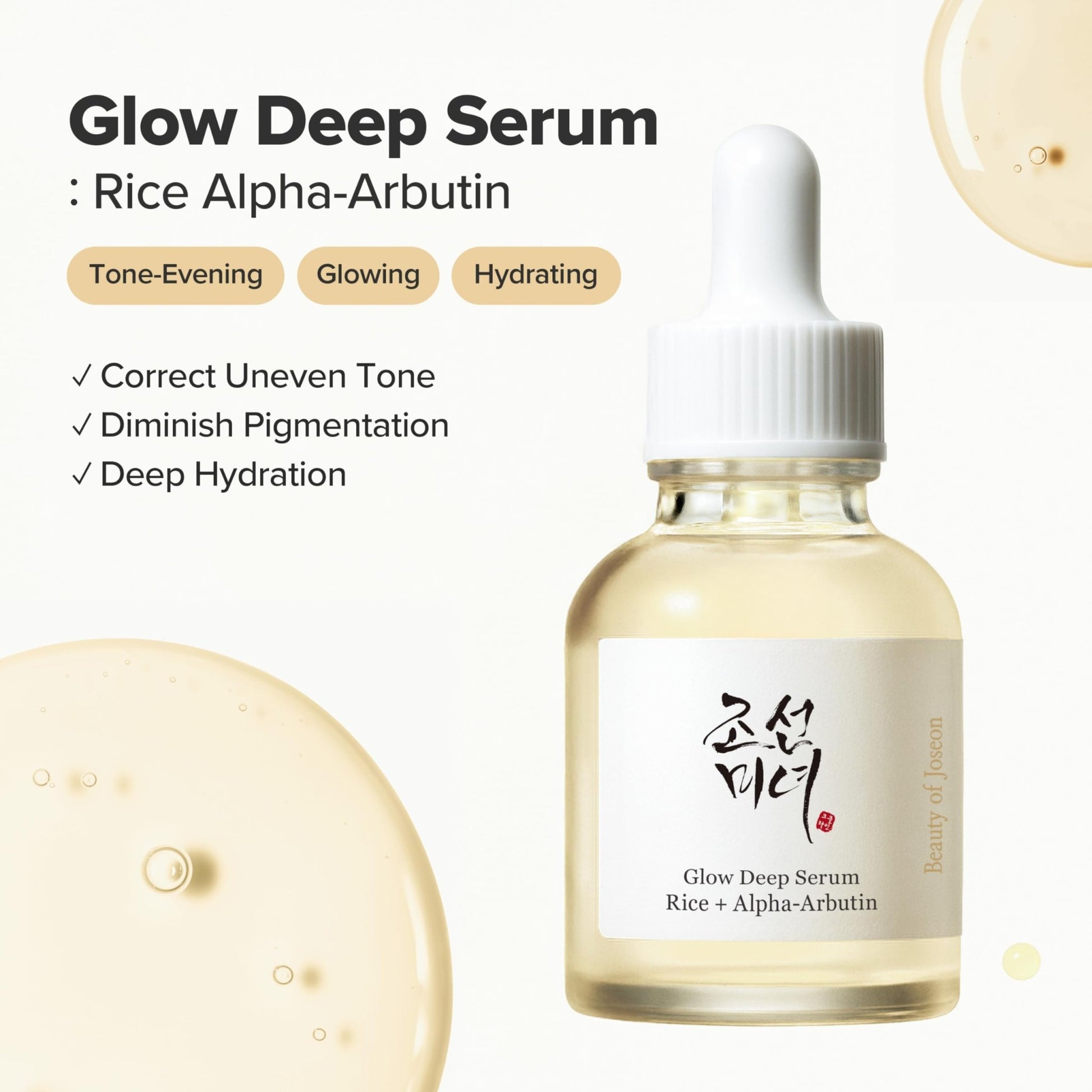 Beauty of Joseon Glow Deep Serum Rice Alpha-Arbutin Moisturizing Uneven Skin Tone Daily Korean Skin Care for Men and Women, 60ml, 2 Fl.Oz - dailyvitalstore