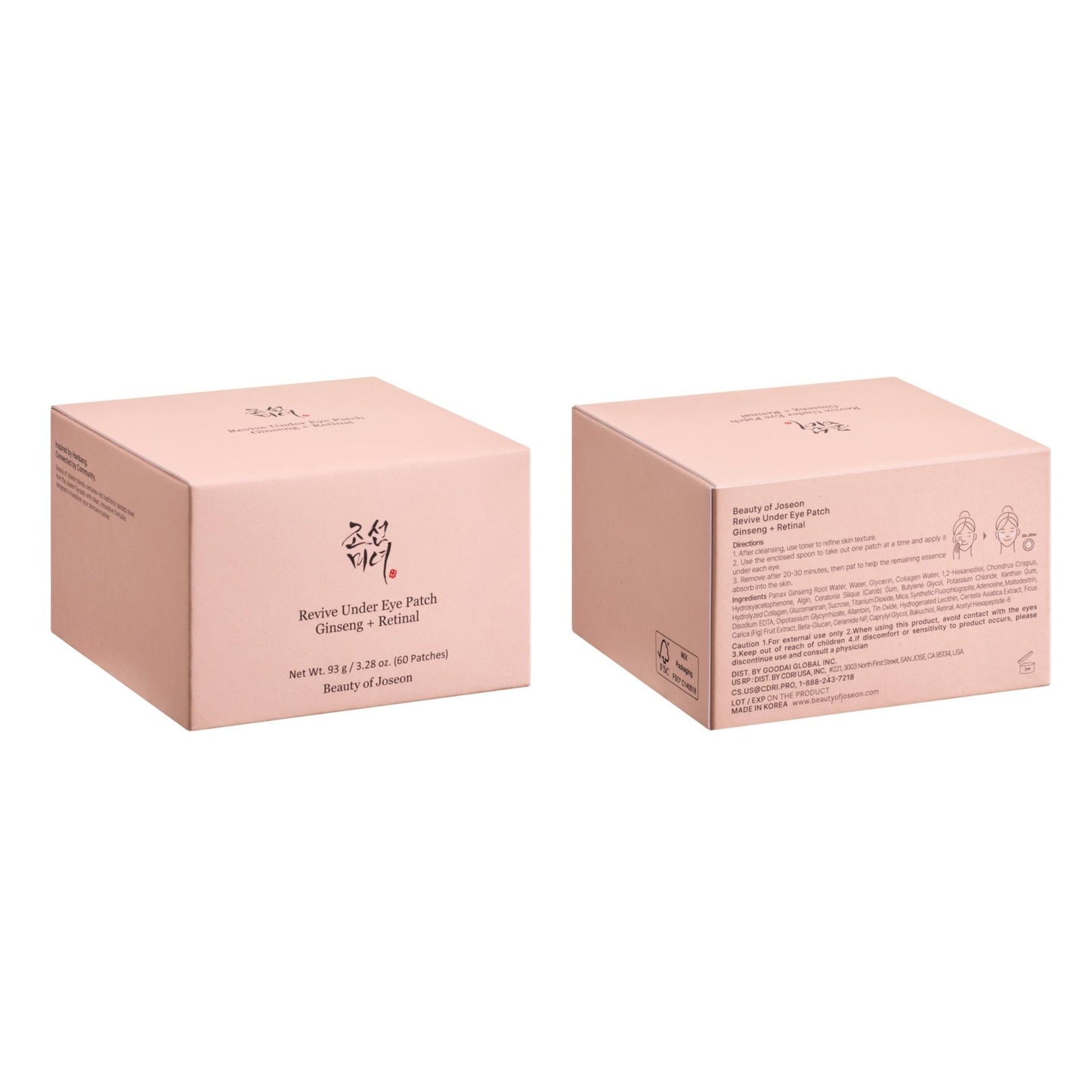 Beauty of Joseon Wrinkle Care Duo Set Revive Eye Serum (30ml / 1 fl oz) & Revive Ginseng Eye Patch (60 Sheets / 30 Pairs) Korean Skincare - dailyvitalstore