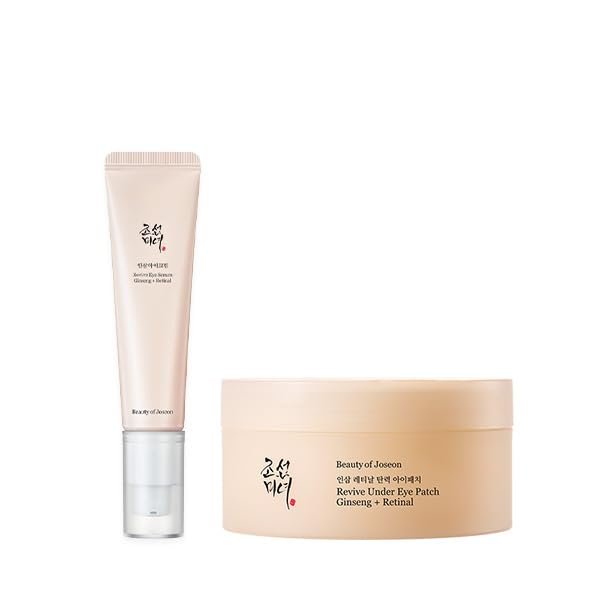 Beauty of Joseon Wrinkle Care Duo Set Revive Eye Serum (30ml / 1 fl oz) & Revive Ginseng Eye Patch (60 Sheets / 30 Pairs) Korean Skincare - dailyvitalstore