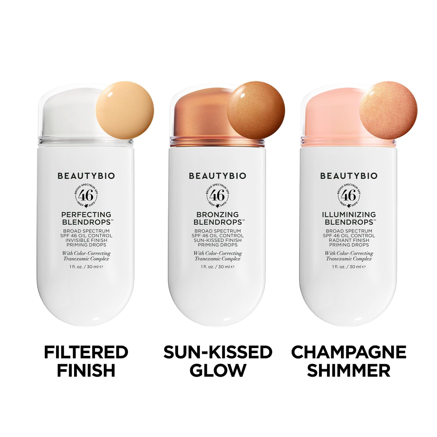 BeautyBio BLENDROPS. Broad Spectrum SPF 46 Oil-Control Priming Drops With Color-Correcting Tranexamic Complex - dailyvitalstore