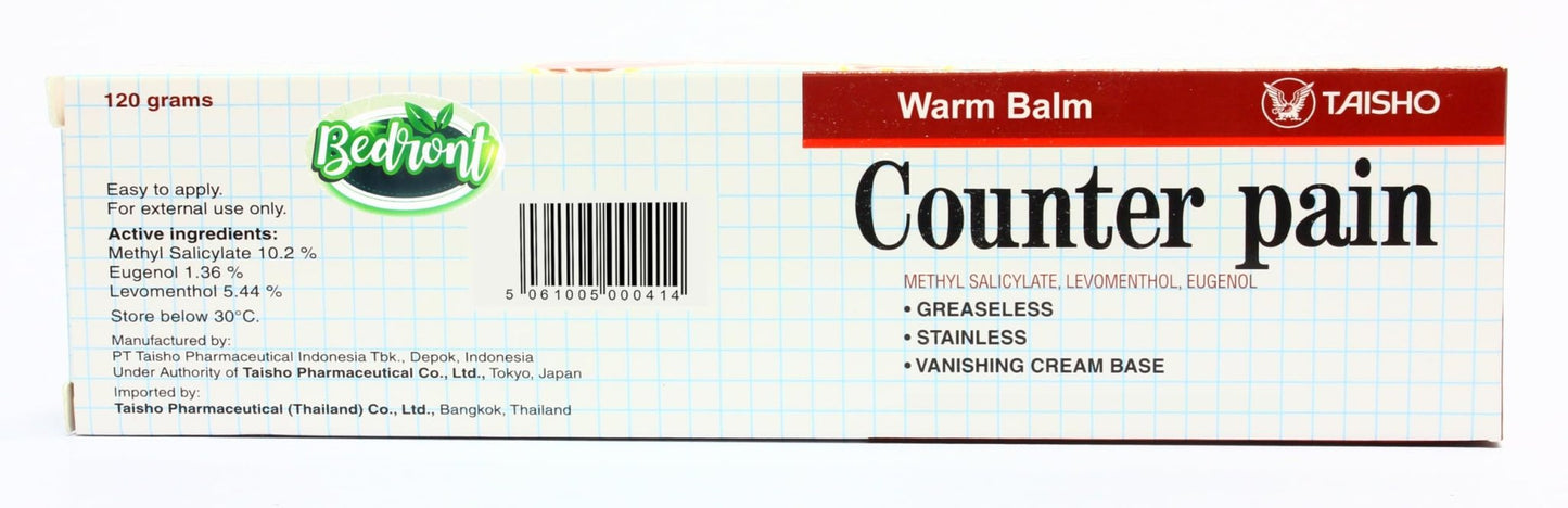 Bedront Counter Pain Warm Balm 120G for Massage and Relaxation, Sports Activity - dailyvitalstore