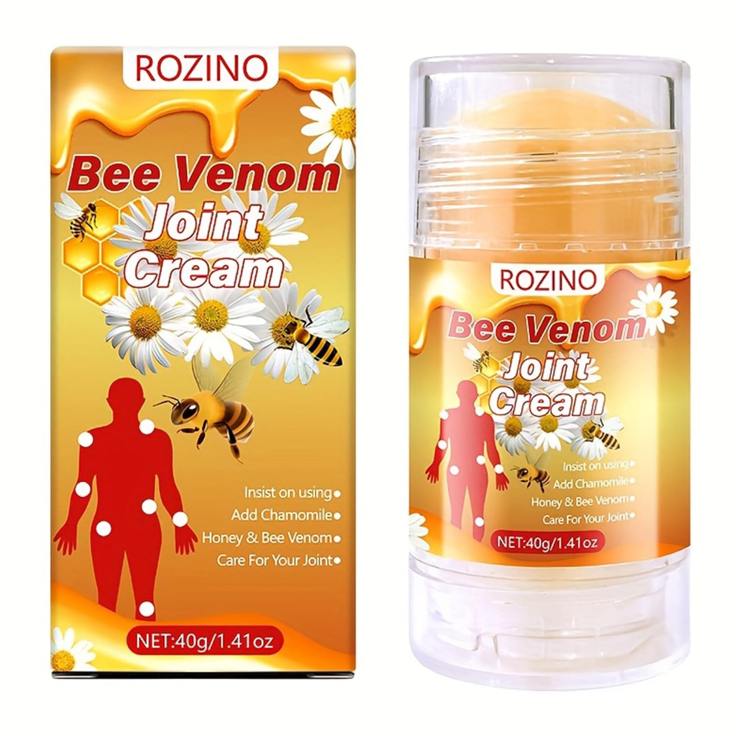 Bee Venom Joint Cream – Advanced Joint Support Cream with Honey & Chamomile, Soothing Formula for Aches & Stiffness in Knees, Hands, Back, Natural Relief Cream for Daily Joint Care (Bee venom) - dailyvitalstore