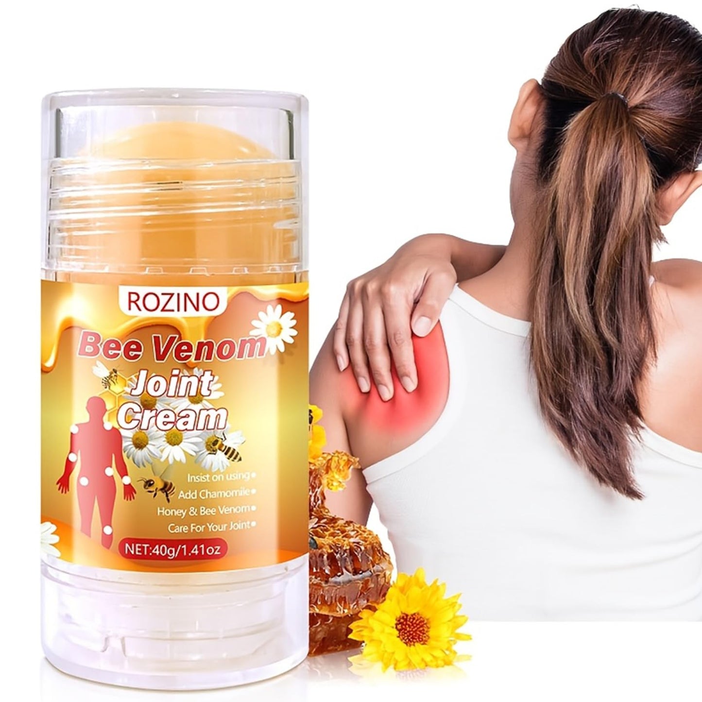 Bee Venom Joint Cream – Advanced Joint Support Cream with Honey & Chamomile, Soothing Formula for Aches & Stiffness in Knees, Hands, Back, Natural Relief Cream for Daily Joint Care (Bee venom) - dailyvitalstore