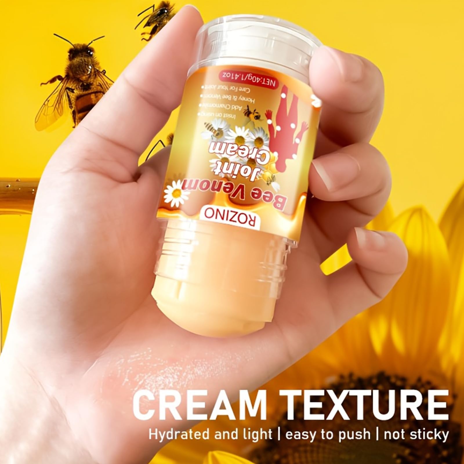 Bee Venom Joint Cream – Advanced Joint Support Cream with Honey & Chamomile, Soothing Formula for Aches & Stiffness in Knees, Hands, Back, Natural Relief Cream for Daily Joint Care (Bee venom) - dailyvitalstore