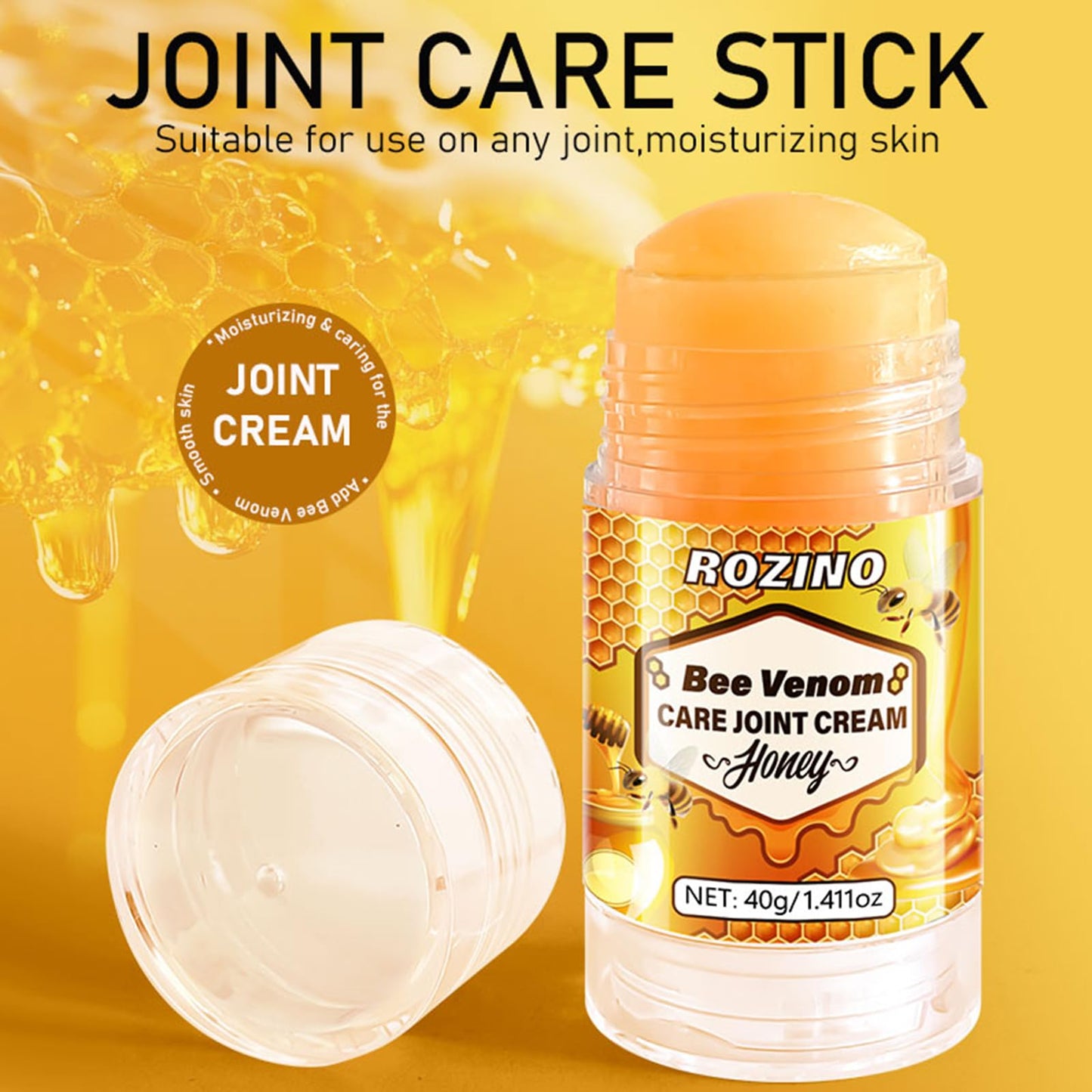 Bee Venom Joint Cream for Knees & Joint Support, Fast Absorbing, Non-Sticky Formula with Vitamin C, Aloe Vera for Soothing Comfort (1.411OZ) - dailyvitalstore