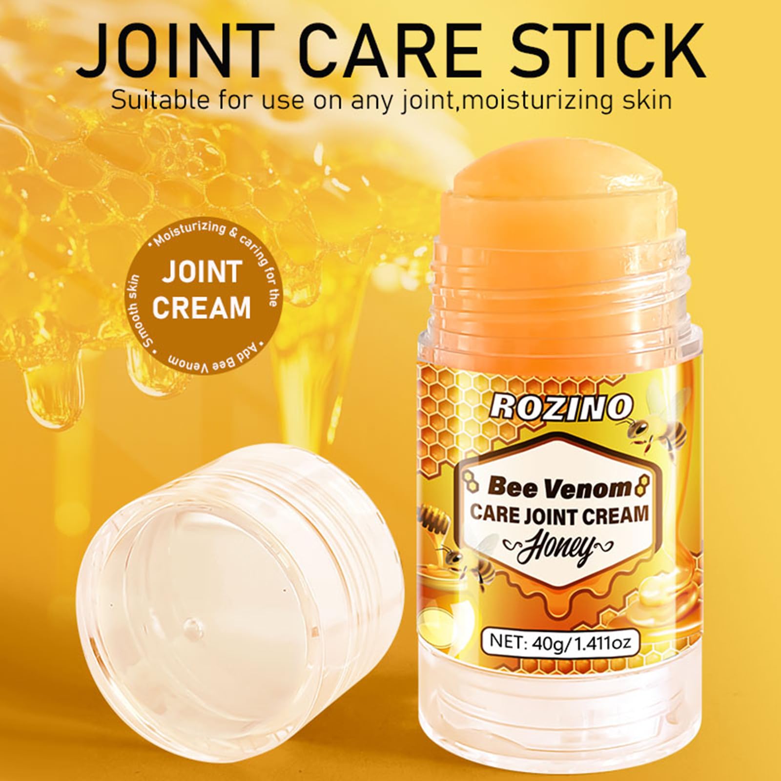 Bee Venom Joint Cream for Knees & Joint Support, Fast Absorbing, Non-Sticky Formula with Vitamin C, Aloe Vera for Soothing Comfort (1.411OZ) - dailyvitalstore