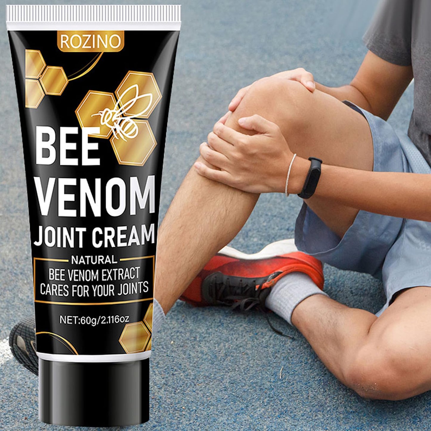 Bee Venom Joint Cream for Knees & Joints - Lightweight Moisturizing Cream for Dry Skin, Fast Absorbing & Non-Greasy Formula - Supports Comfortable Movement (2.116OZ) - dailyvitalstore