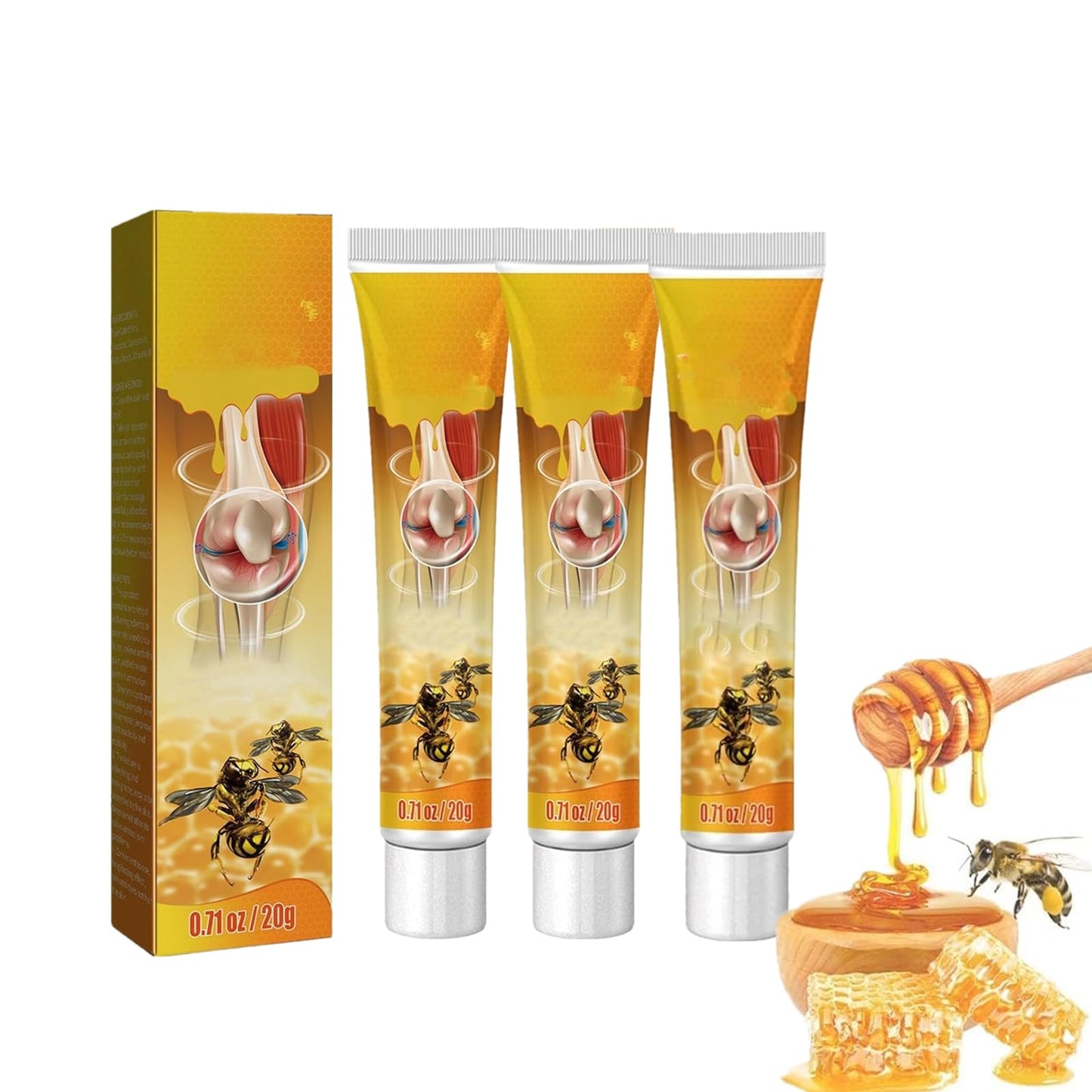 Bee Venom Relief Cream, Bone & Joint Gel, Beevenom New Zealand Bee Venom Professional Gel, Propolis Professional Gel Joint Cream （3PCS） - dailyvitalstore
