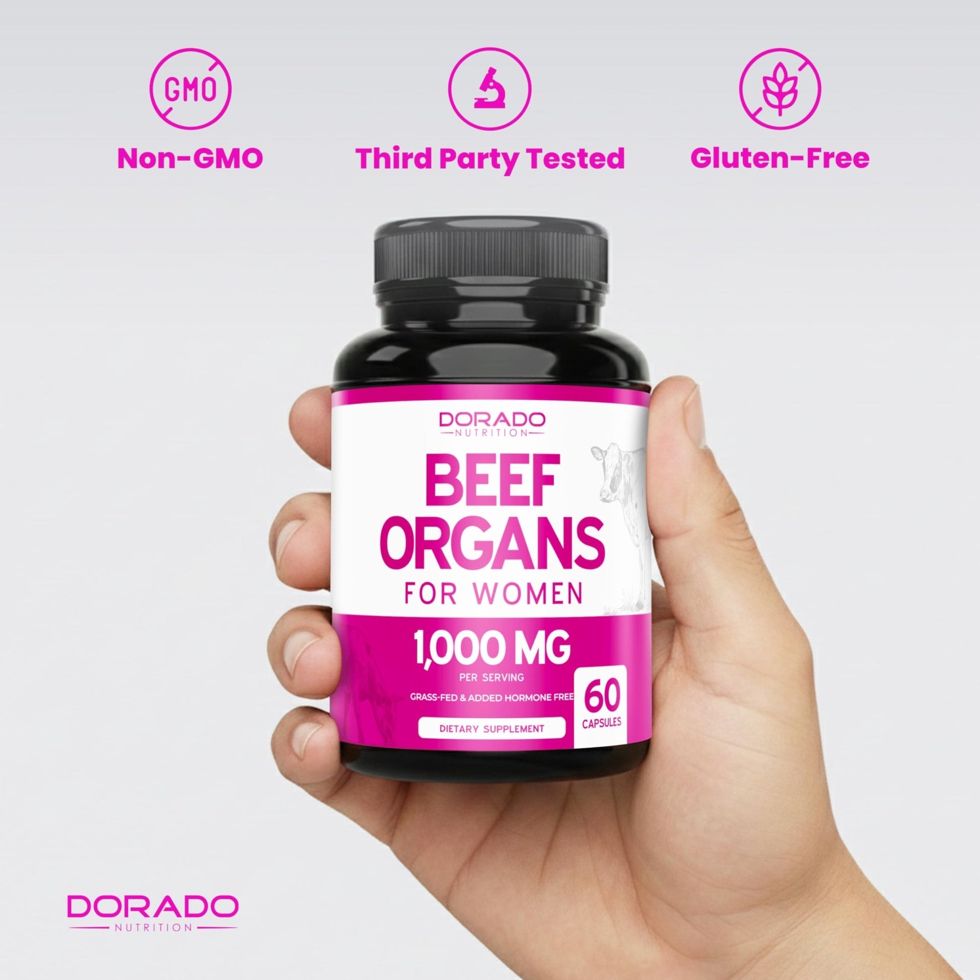 Beef Organ Supplement for Women - Grass Fed Beef Liver, Heart, Kidney & Uterus 1000mg - dailyvitalstore