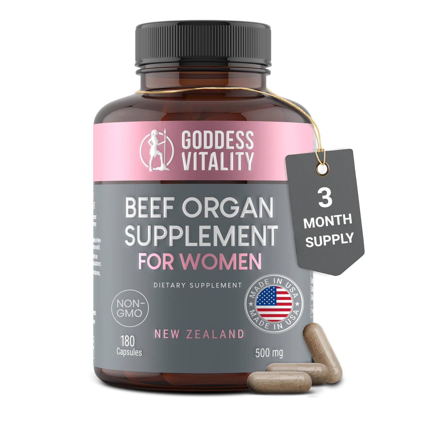 Beef Organ Supplement for Women | Supports Hormone Balance | Ovary, Uterus & Reproductive Nourishment + Liver, Kidney & Heart for Cycle Harmony - dailyvitalstore