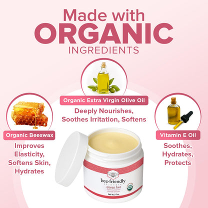 BeeFriendly Organic Vaginal Moisturizer, USDA Certified, Natural Vulva Cream For Dryness, Itching, Irritation, Redness, Chafing Of Vagina Due To Menopause & Thinning 2 oz - dailyvitalstore