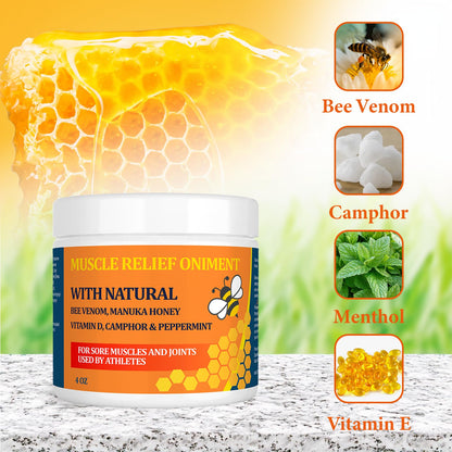 Beeswax and Honey Fast Acting Joint Muscle Bone Cream, Immediate Help for Back, Neck, Hand, Feet, Knee, Shoulder, Topical, Nerve, Plantar, Ankle, Foot Discomfort, Natural Added - dailyvitalstore
