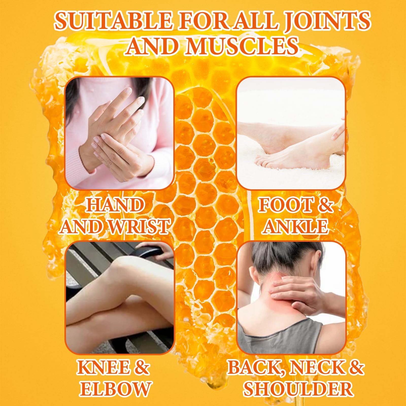 Beeswax and Honey Fast Acting Joint Muscle Bone Cream, Immediate Help for Back, Neck, Hand, Feet, Knee, Shoulder, Topical, Nerve, Plantar, Ankle, Foot Discomfort, Natural Added - dailyvitalstore