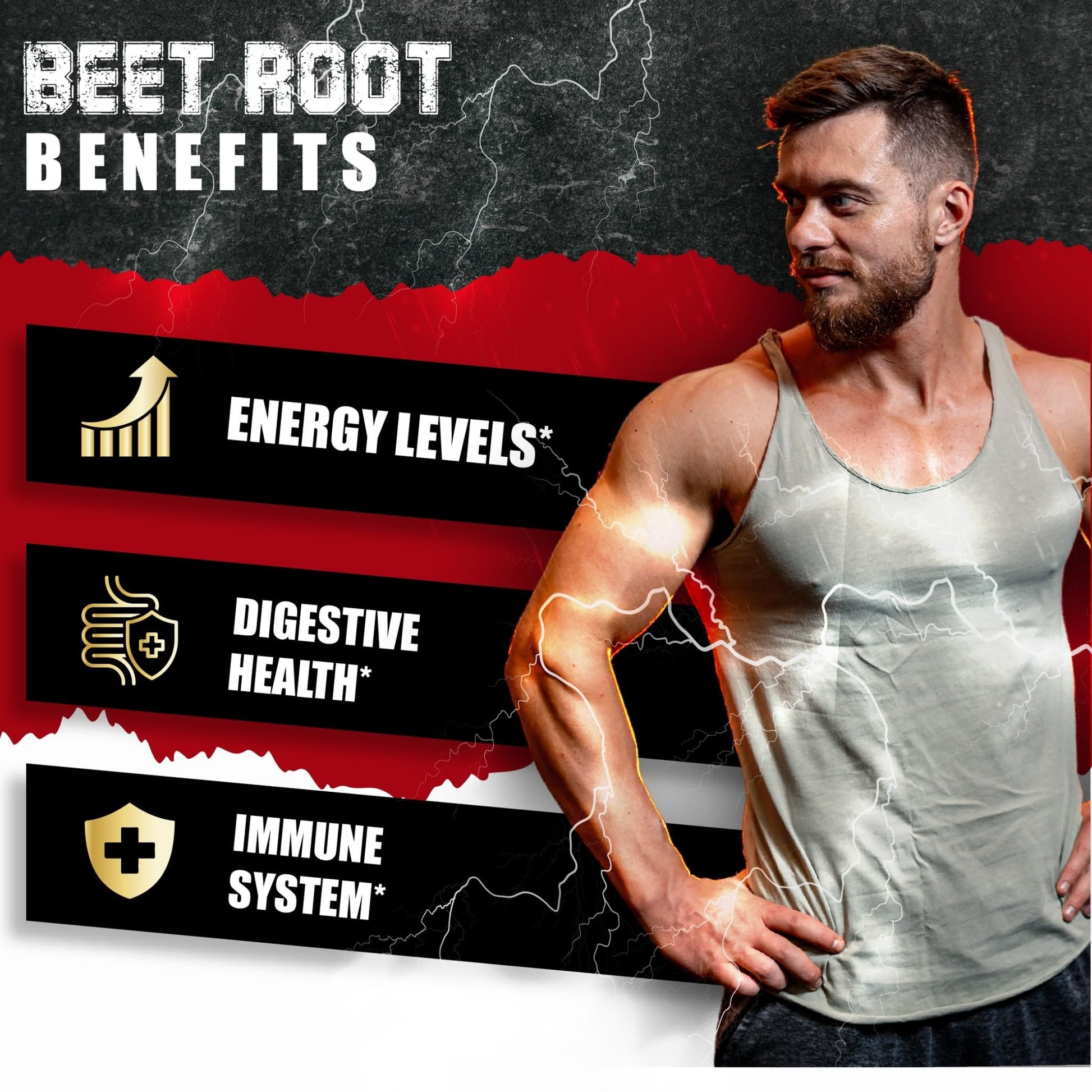 Beet Root Capsules - Green Tea, Red Spinach, Ginseng, Black Pepper - 90 Count - Supports Digestive, Immune System, Energy Levels - 3 Month Supply - dailyvitalstore