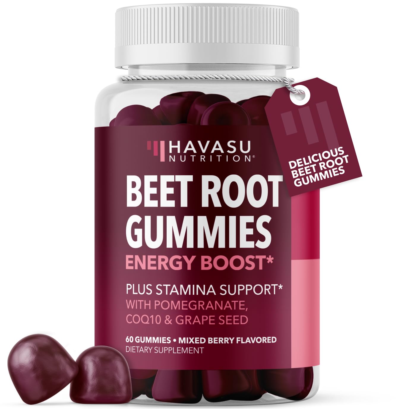 Beet Root Gummies with COQ10 & Pomegranate - Nitric Oxide Supplement for Men and Women - Beetroot for Endurance, Performance, Recovery - Vegan, Non-GMO, Gluten Free - dailyvitalstore