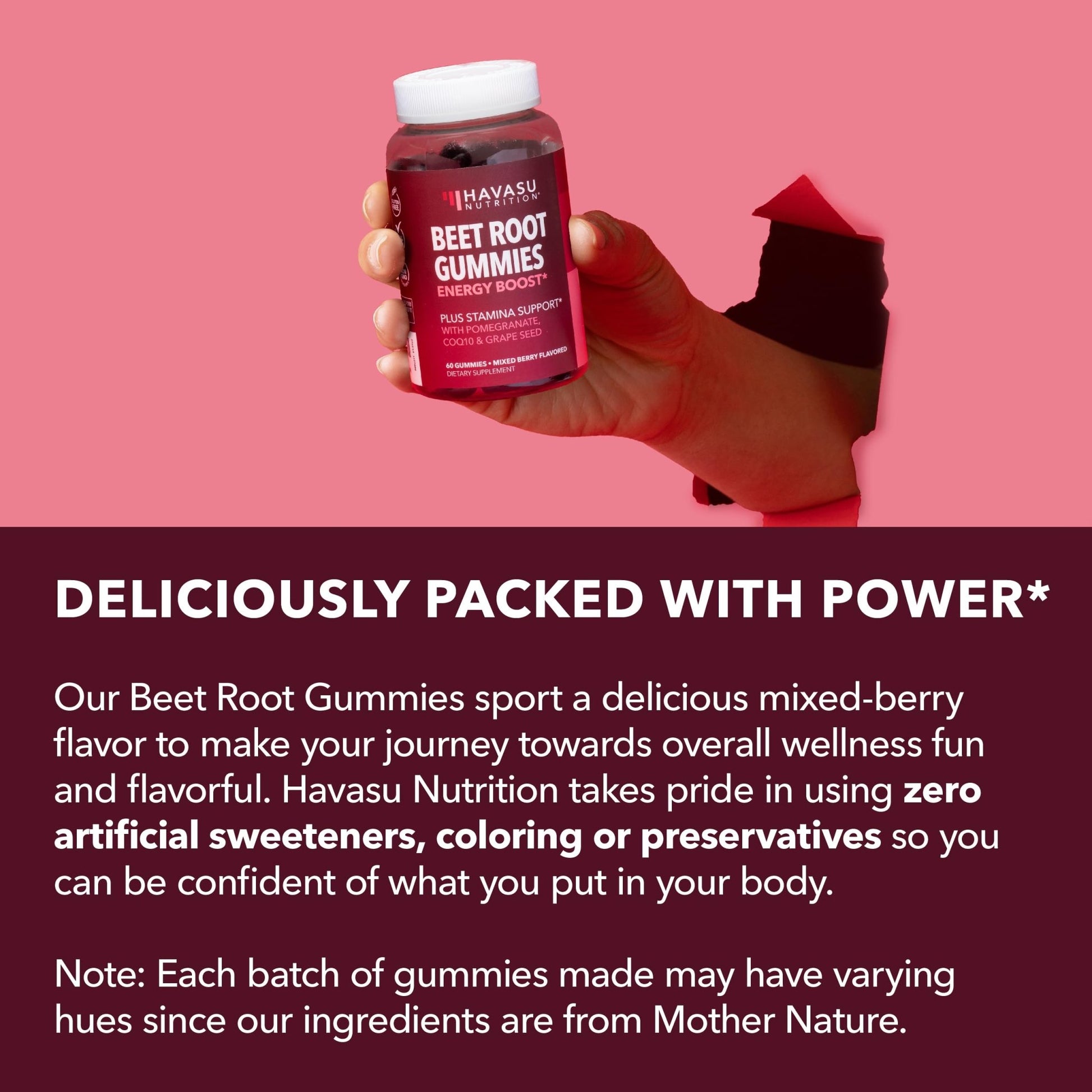 Beet Root Gummies with COQ10 & Pomegranate - Nitric Oxide Supplement for Men and Women - Beetroot for Endurance, Performance, Recovery - Vegan, Non-GMO, Gluten Free - dailyvitalstore