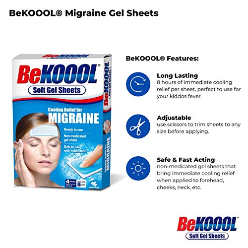 BeKOOOL Migraine Gel Sheets - 4 Count - dailyvitalstore