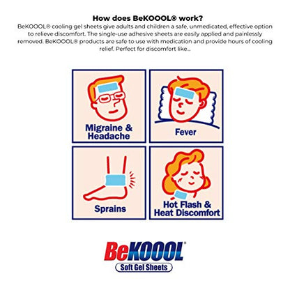 BeKOOOL Migraine Gel Sheets - 4 Count - dailyvitalstore