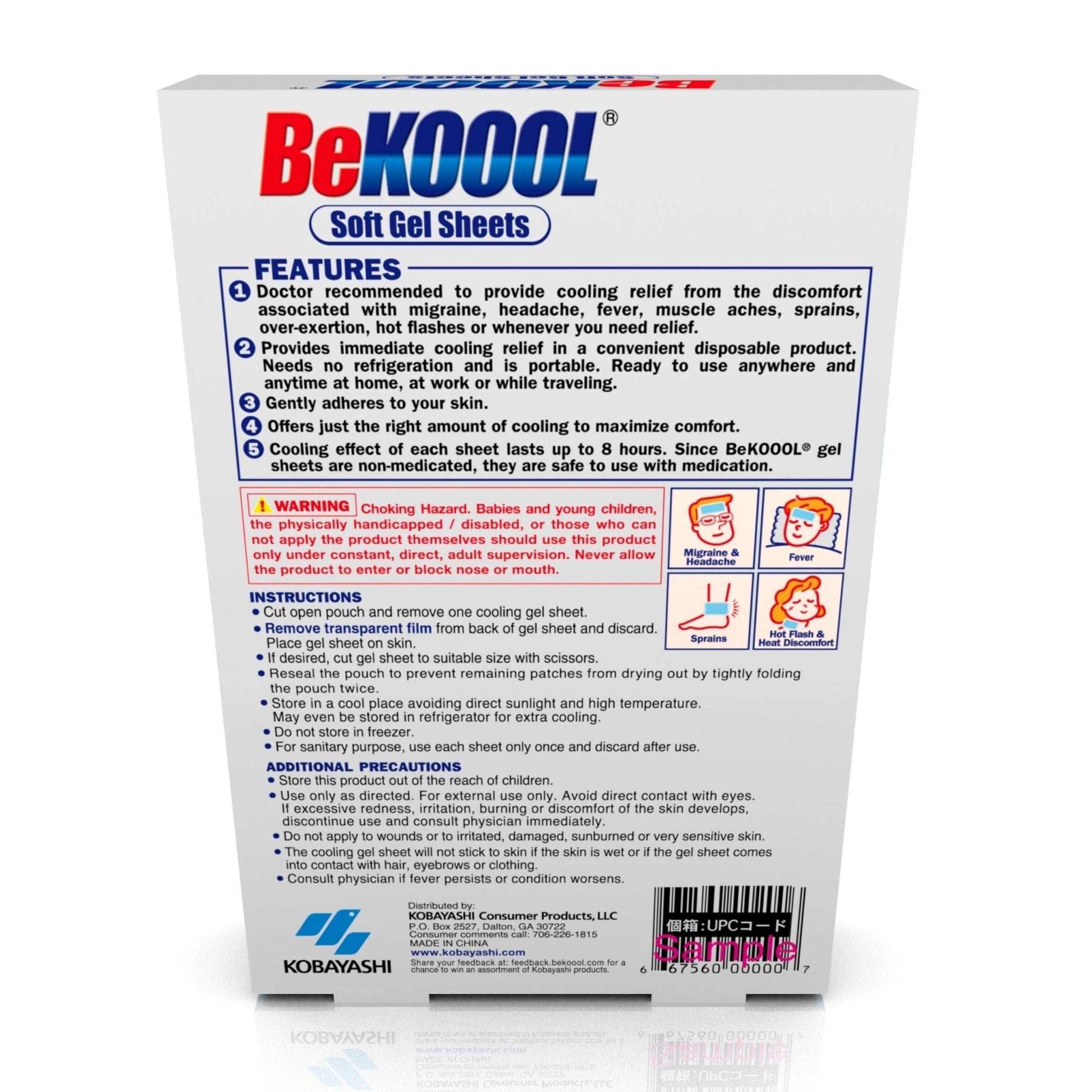BeKOOOL Migraine Gel Sheets - 4 Count - dailyvitalstore