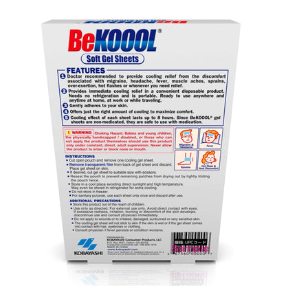 BeKOOOL Migraine Gel Sheets - 4 Count - dailyvitalstore