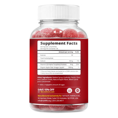 BeLive Apple Cider Vinegar Sugar Free Gummies – Great for Digestion & Healthy Diet - Gluten Free, No Glucose Syrup, ACV Gummies Alternative - dailyvitalstore