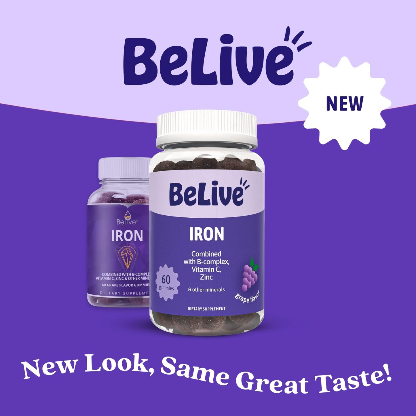BeLive Iron Gummies - Multivitamin Supplement with Vitamin C, A, B & Zinc, Supports Blood Oxygen, Vegan Iron Supplements for Women, Men & Kids - dailyvitalstore
