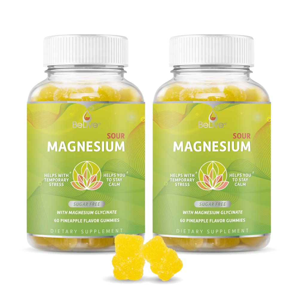 BeLive Magnesium Glycinate Gummies 200 mg - Sugar Free Supplement for Muscle Relaxation, Sleep Support, & Heart Health for Adults & Kids - dailyvitalstore