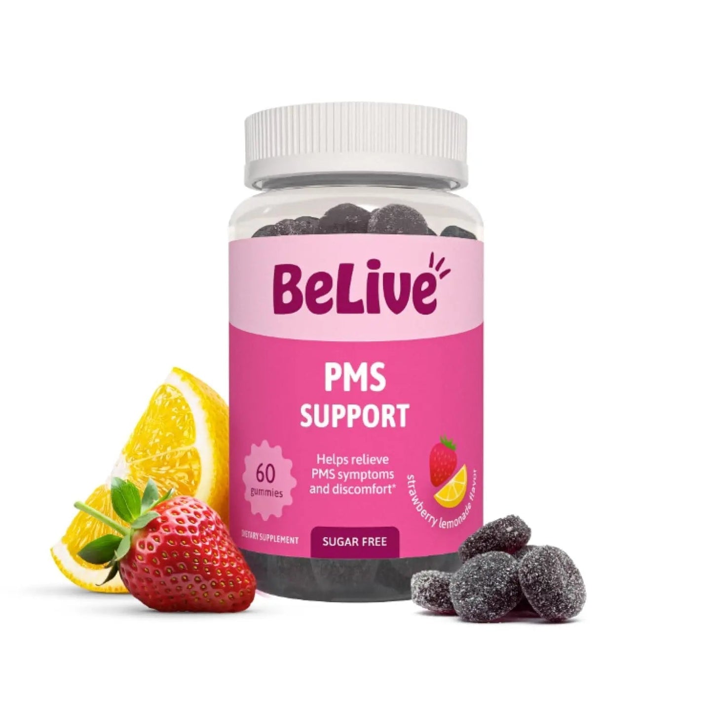 BeLive PMS Support Gummies Supplement – Helps Relieve PMS Symptoms – Hormonal Balance Mood Swings & Cramps Relief, Bloating Support – with Chaste Tree Extract - dailyvitalstore