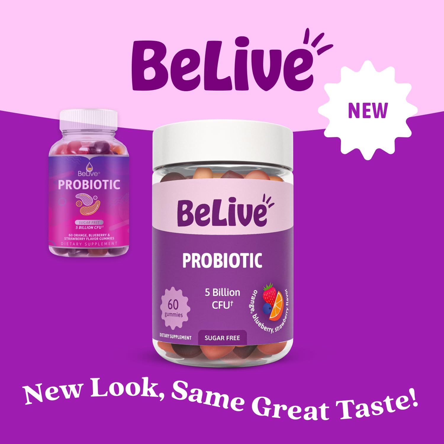 BeLive Probiotic Gummies - Probiotics with 5 Billion CFUs for Digestive Health, Men, Women & Kids - for Immune Support, Sugar Free & Vega - dailyvitalstore