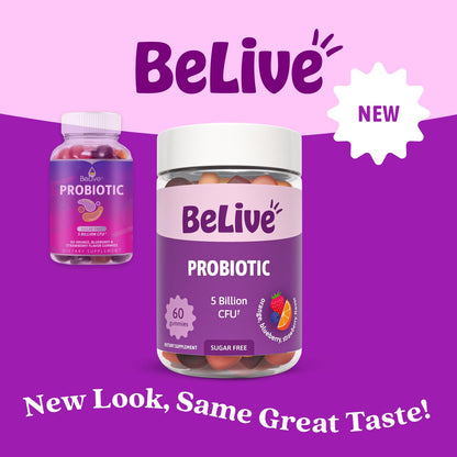 BeLive Probiotic Gummies - Probiotics with 5 Billion CFUs for Digestive Health, Men, Women & Kids - for Immune Support, Sugar Free & Vega - dailyvitalstore