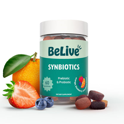 BeLive Synbiotics - Probiotic & Prebiotic Fiber Gummies – High Strength Inulin (3g), Dietary Fiber Supplement, Digestive Support for Kids & Adults - dailyvitalstore